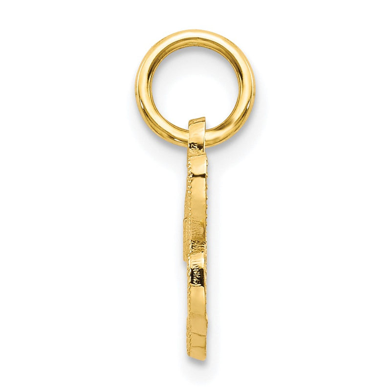 10K Yellow Gold Initial H Charm