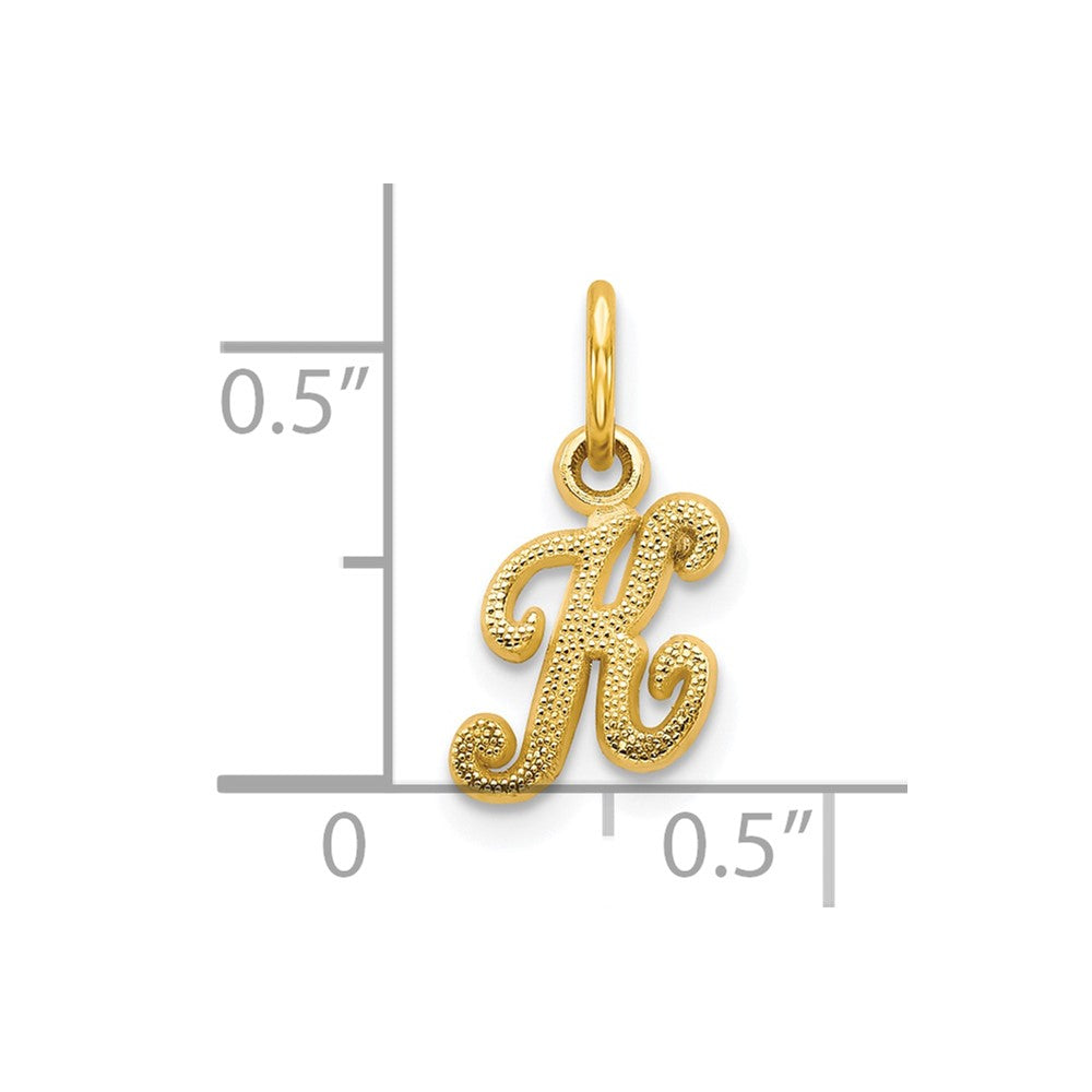 10K Yellow Gold Initial K Charm