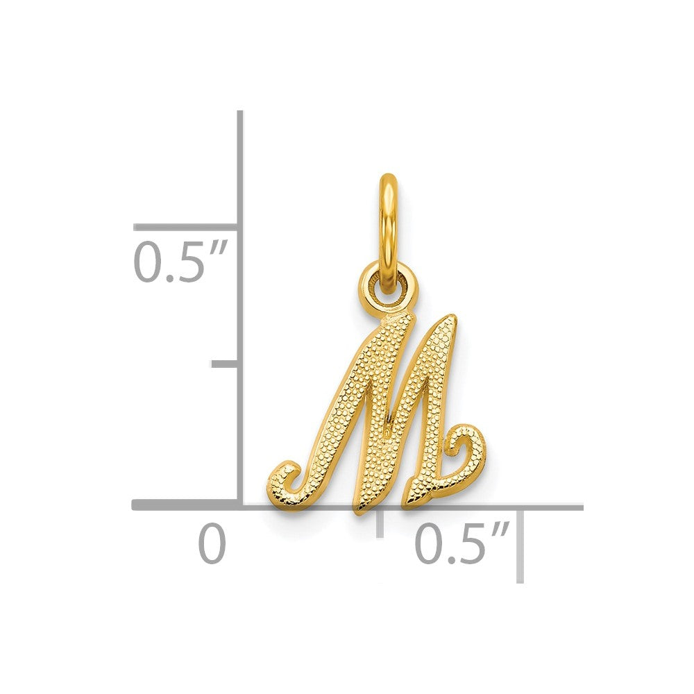 10K Yellow Gold Initial M Charm