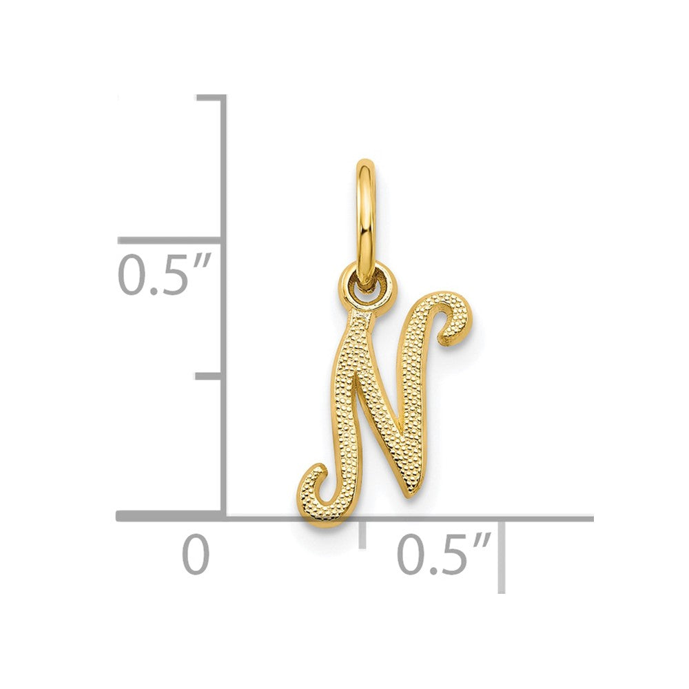 10K Yellow Gold Initial N Charm