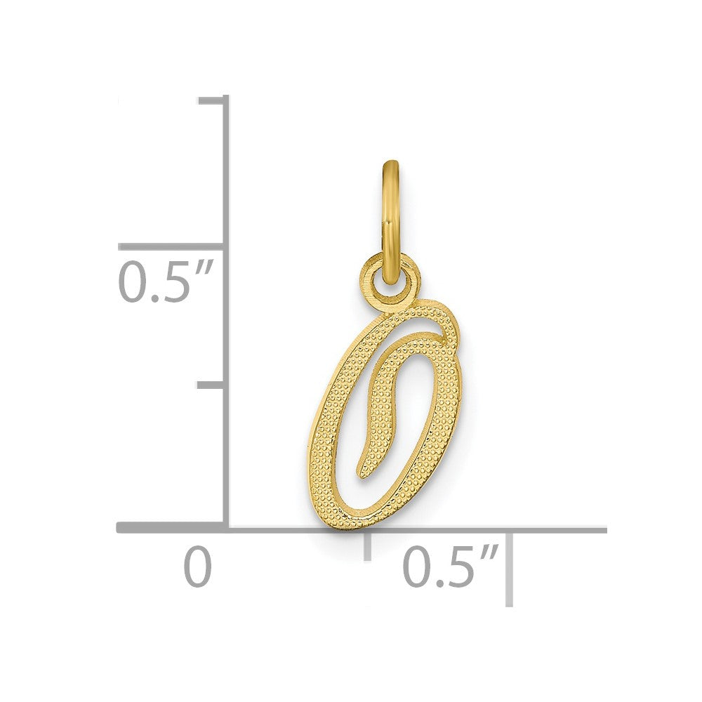 10K Yellow Gold Initial O Charm