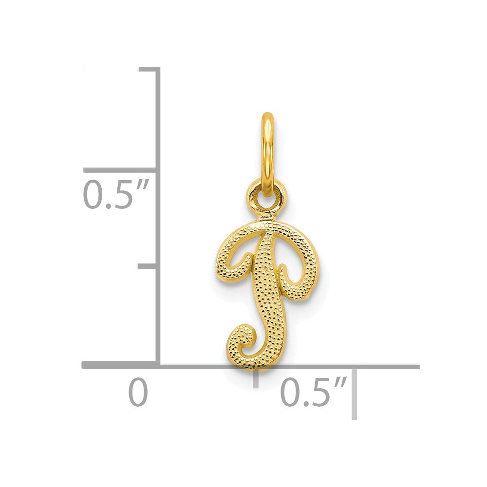 10K Yellow Gold Initial P Charm