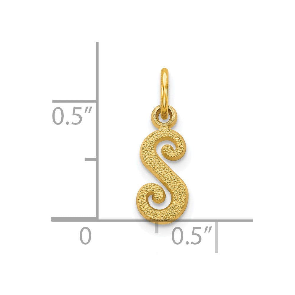 10K Yellow Gold Initial S Charm