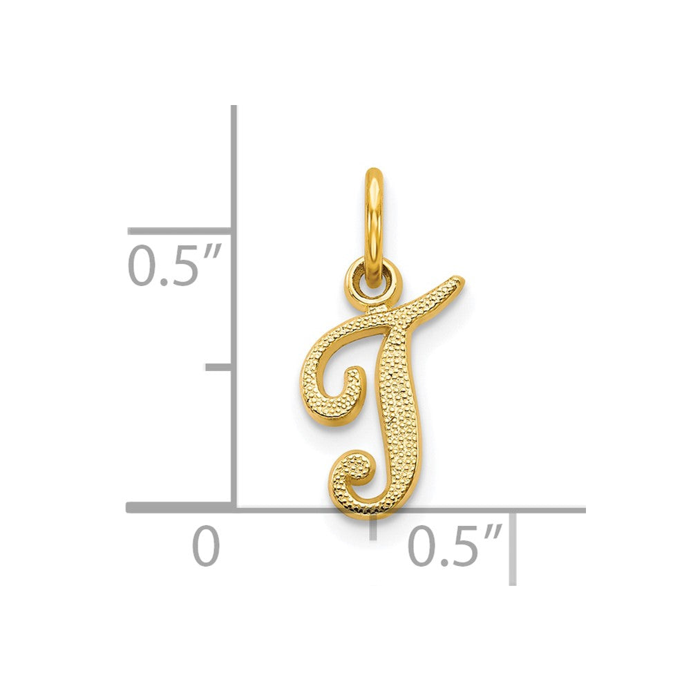 10K Yellow Gold Initial T Charm