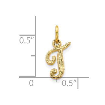 10K Yellow Gold Initial T Charm