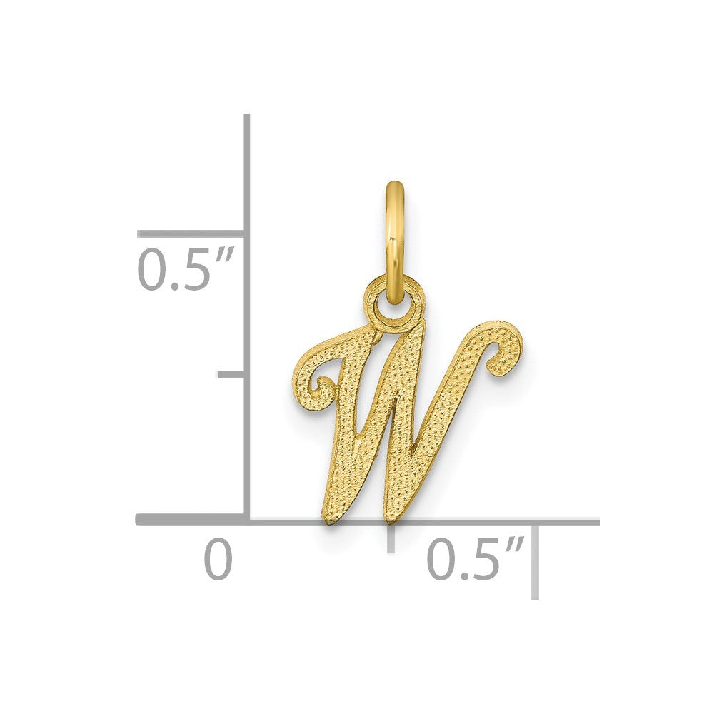 10K Yellow Gold Initial W Charm