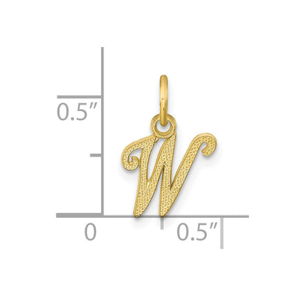 10K Yellow Gold Initial W Charm