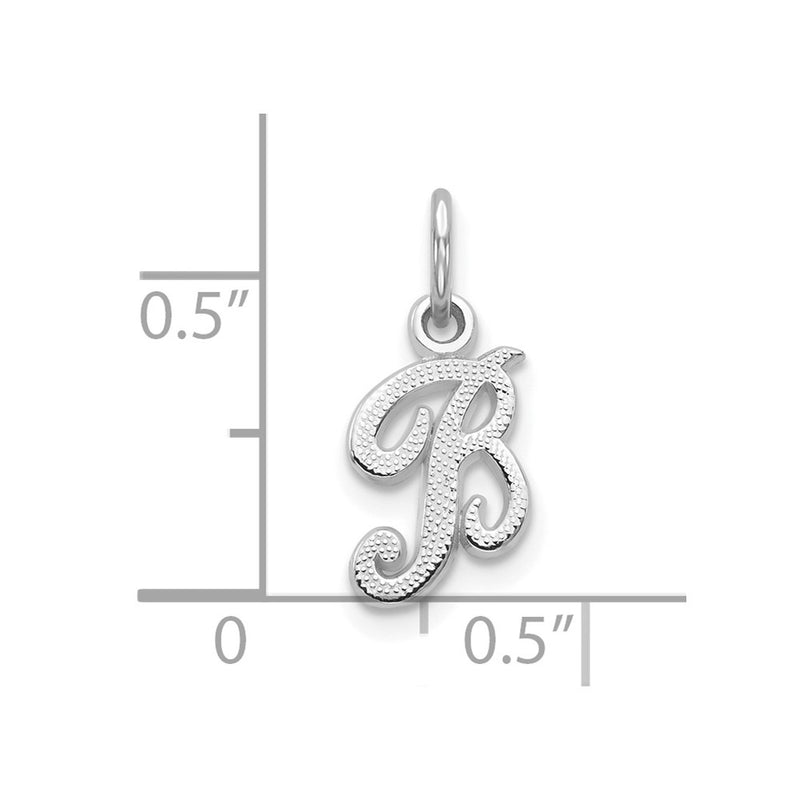 10K White Gold Initial B Charm