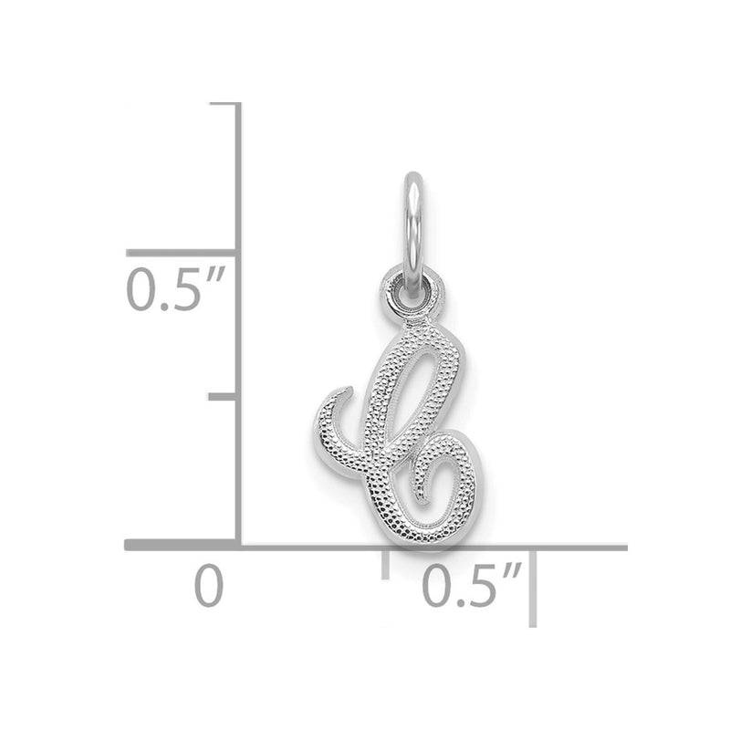 10K White Gold Initial C Charm
