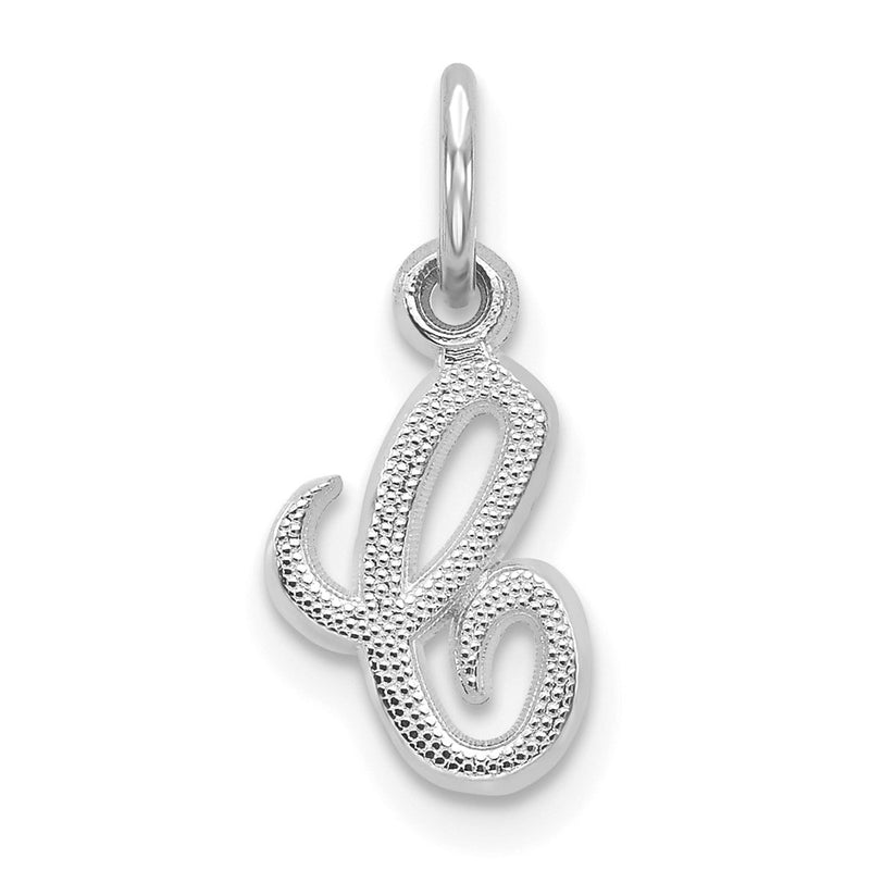 10K White Gold Initial C Charm