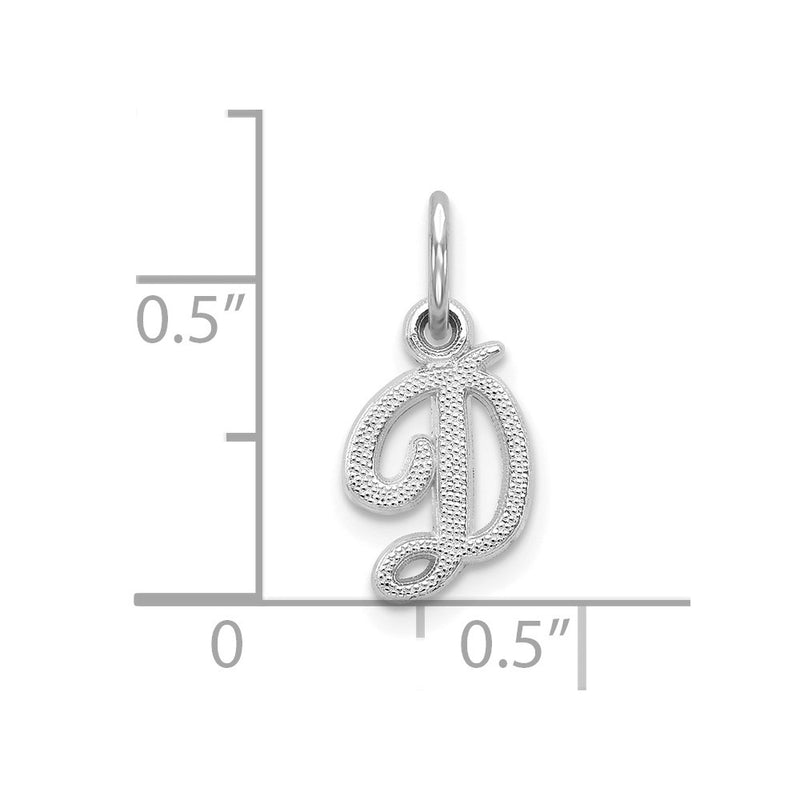 10K White Gold Initial D Charm
