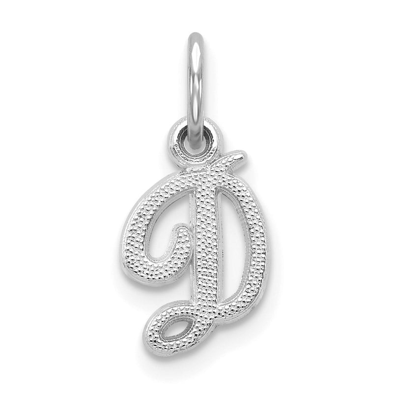 10K White Gold Initial D Charm
