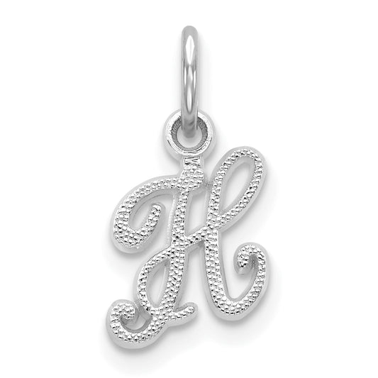 10K White Gold 10Kw Initial H Charm