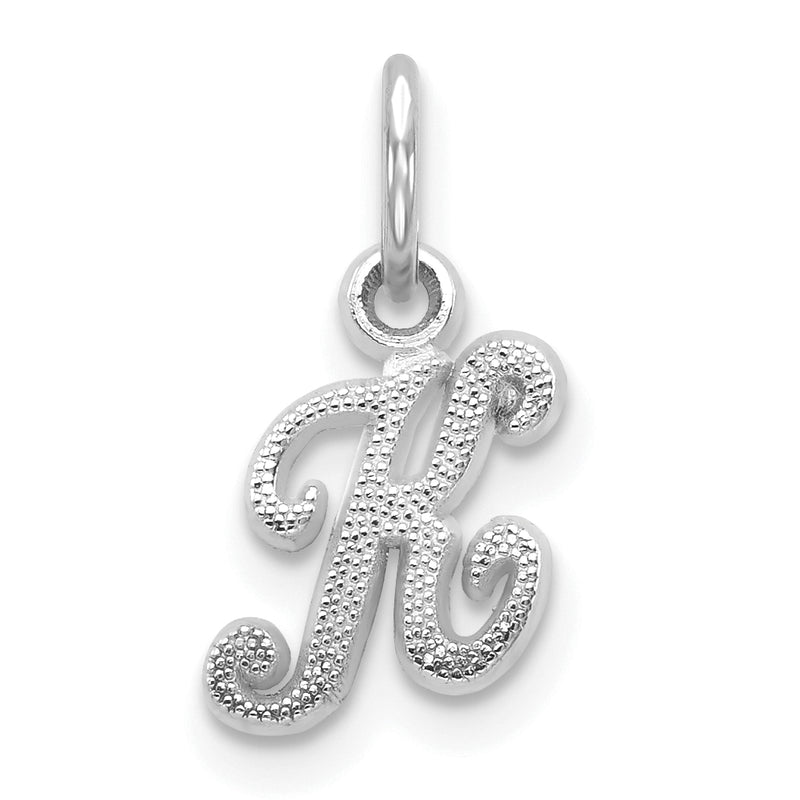 10K White Gold 10Kw Initial K Charm