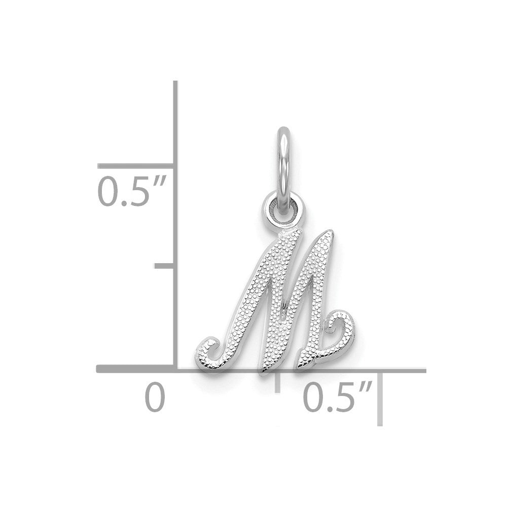 10K White Gold 10Kw Initial M Charm