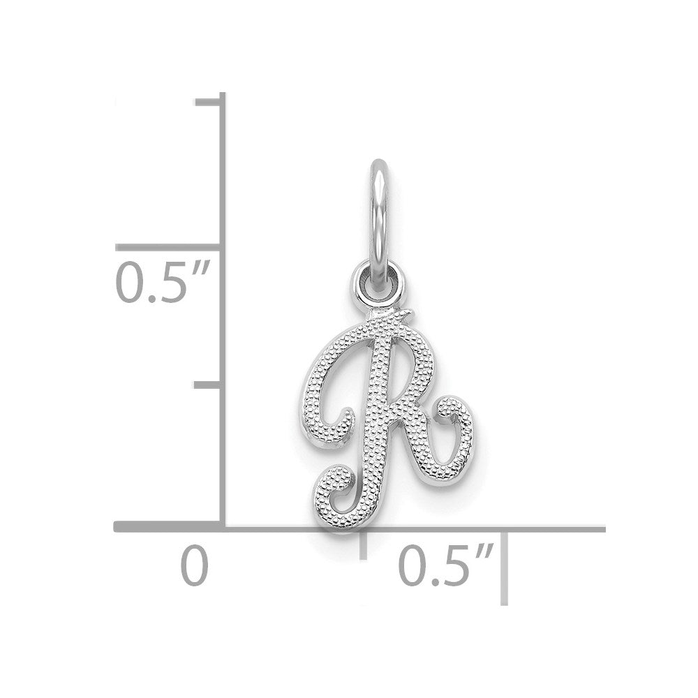 10K White Gold 10Kw Initial R Charm