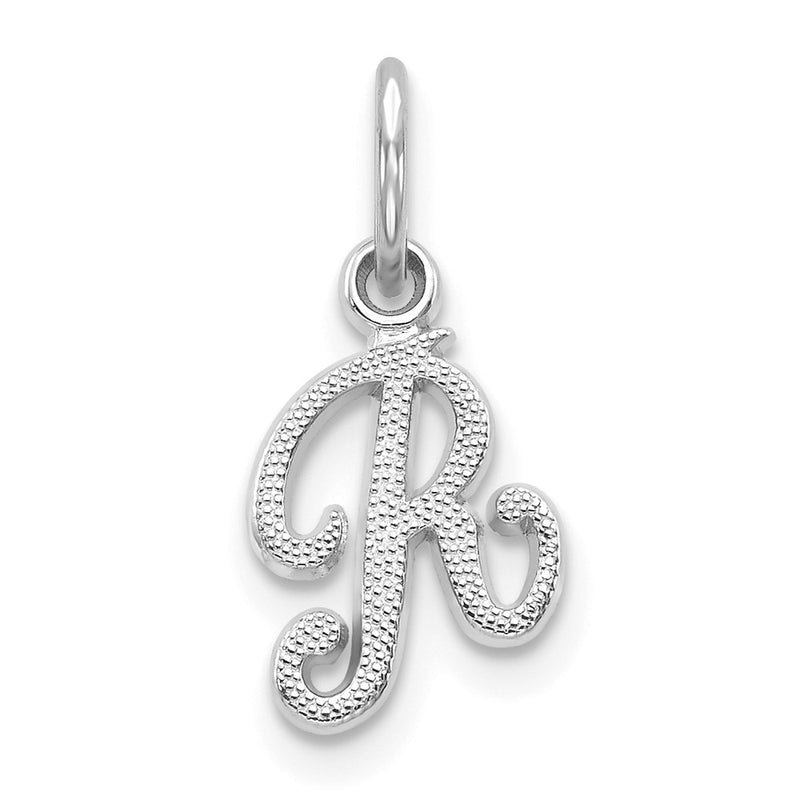 10K White Gold 10Kw Initial R Charm