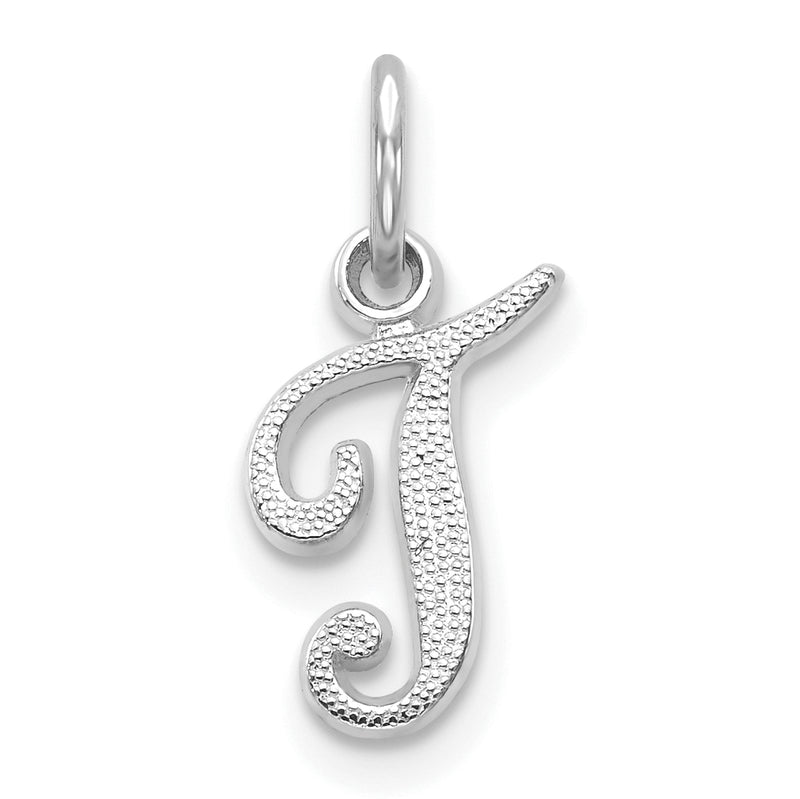 10K White Gold 10Kw Initial T Charm