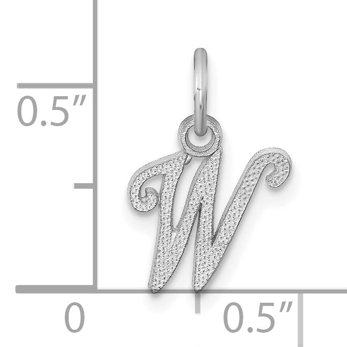 10K White Gold 10Kw Initial W Charm