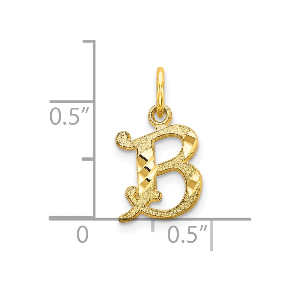 10K Yellow Gold Initial B Charm