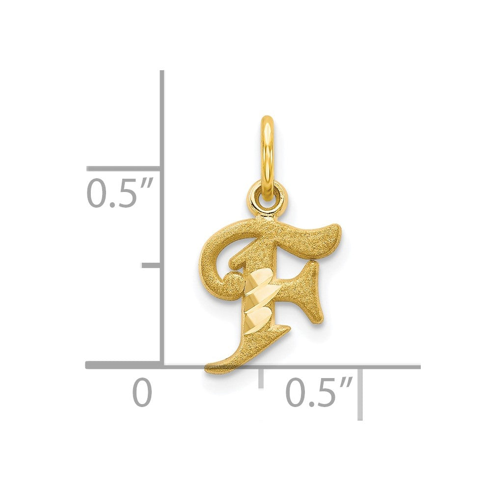 10K Yellow Gold Initial F Charm