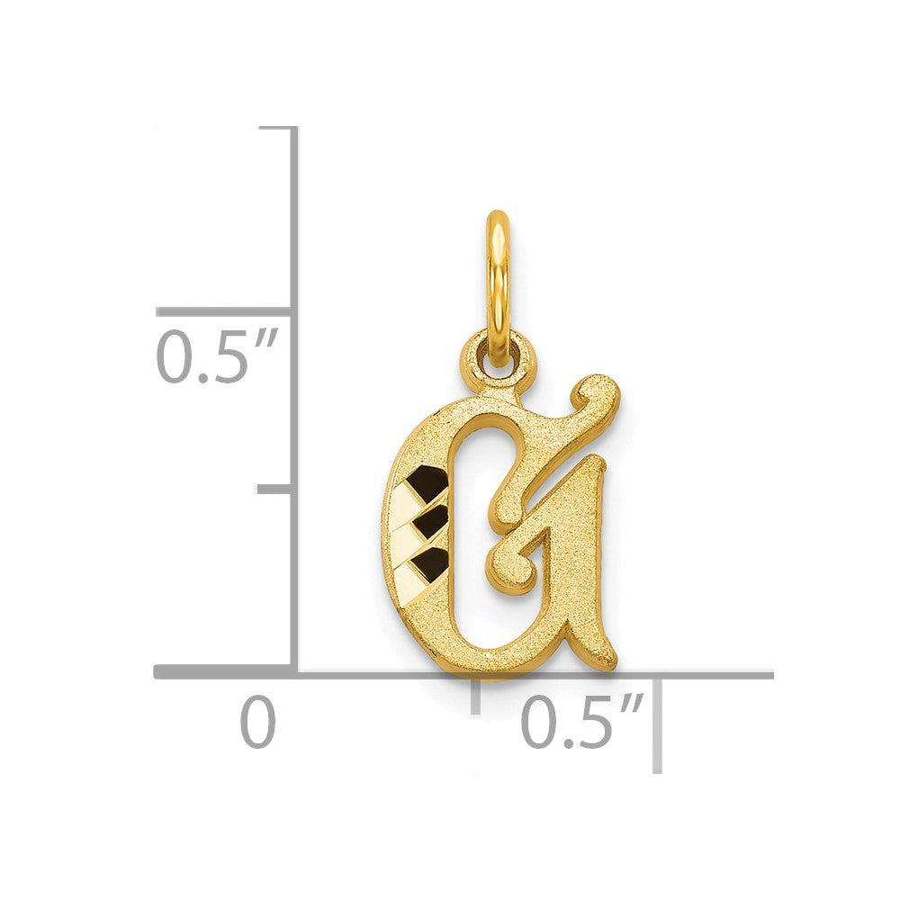 10K Yellow Gold Initial G Charm