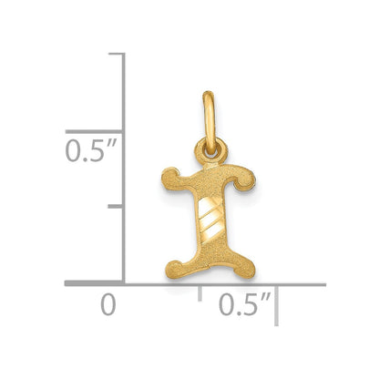 10K Yellow Gold Initial I Charm
