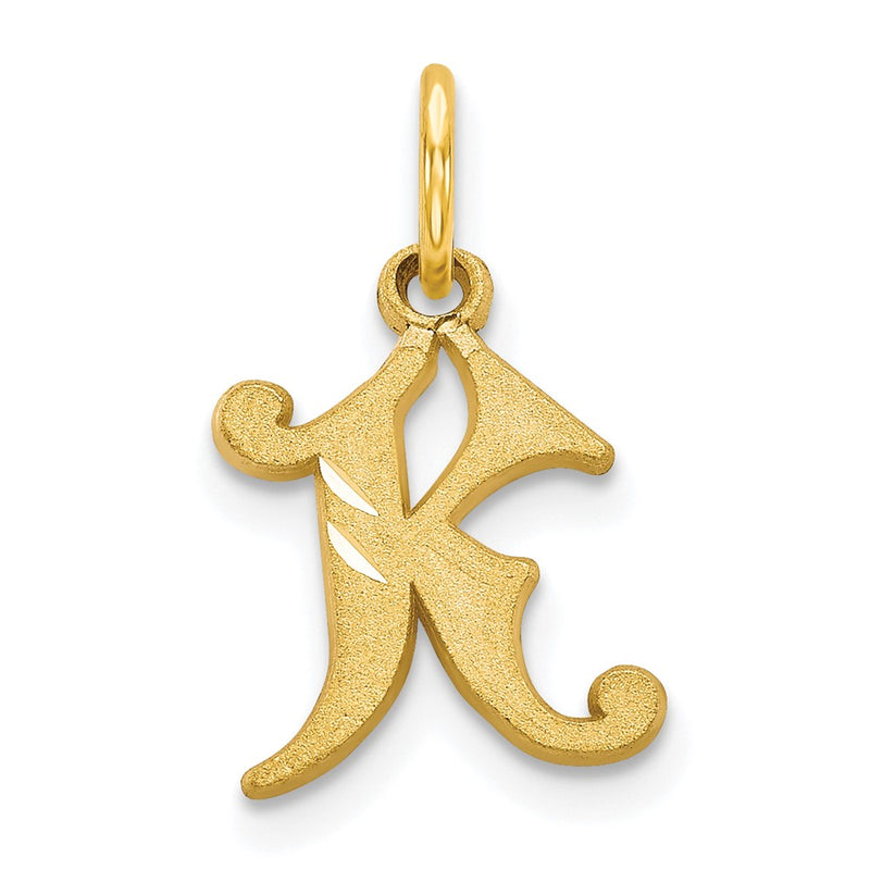 10K Yellow Gold Initial K Charm