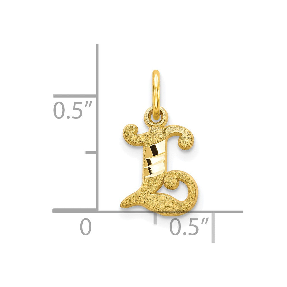 10K Yellow Gold Initial L Charm