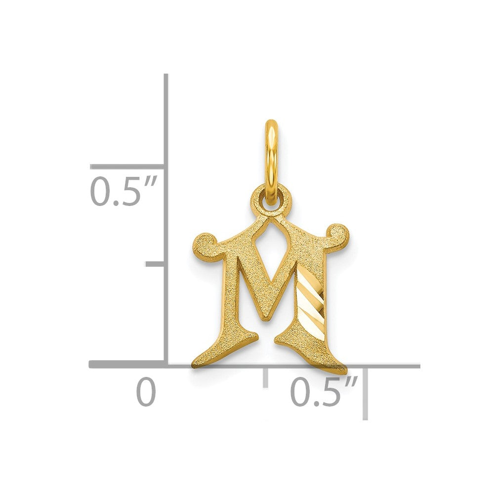 10K Yellow Gold Initial M Charm