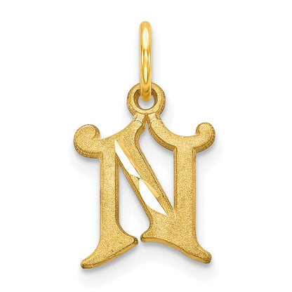 10K Yellow Gold Initial N Charm