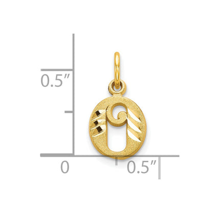 10K Yellow Gold Initial O Charm