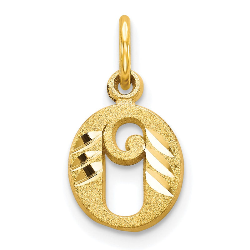 10K Yellow Gold Initial O Charm