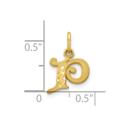 10K Yellow Gold Initial P Charm
