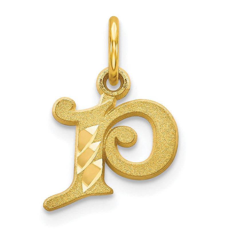 10K Yellow Gold Initial P Charm