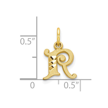 10K Yellow Gold Initial R Charm