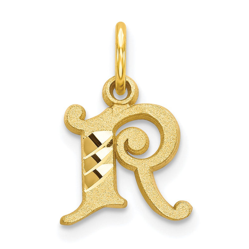 10K Yellow Gold Initial R Charm