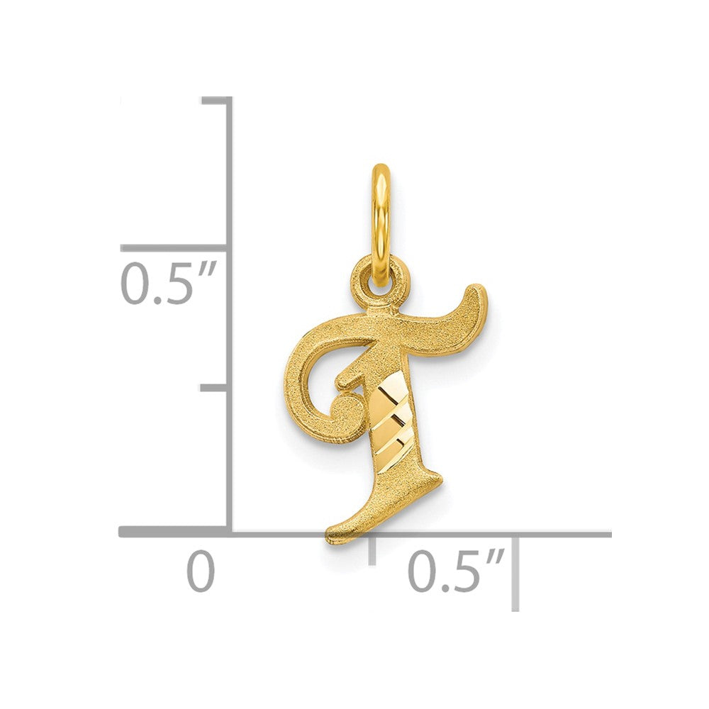 10K Yellow Gold Initial T Charm