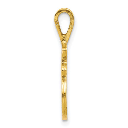 10K Yellow Gold Initial F Pendant