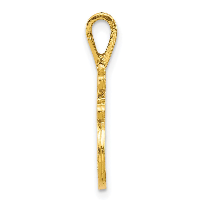 10K Yellow Gold Initial F Pendant