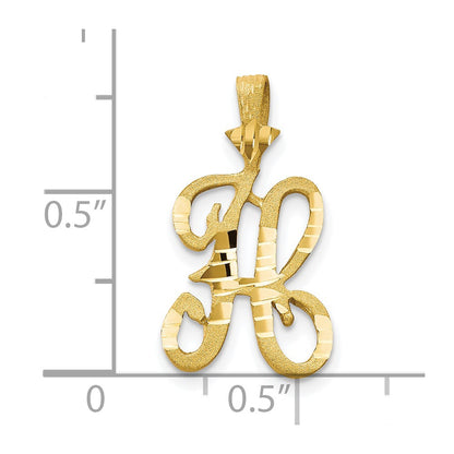 10K Yellow Gold Initial H Pendant