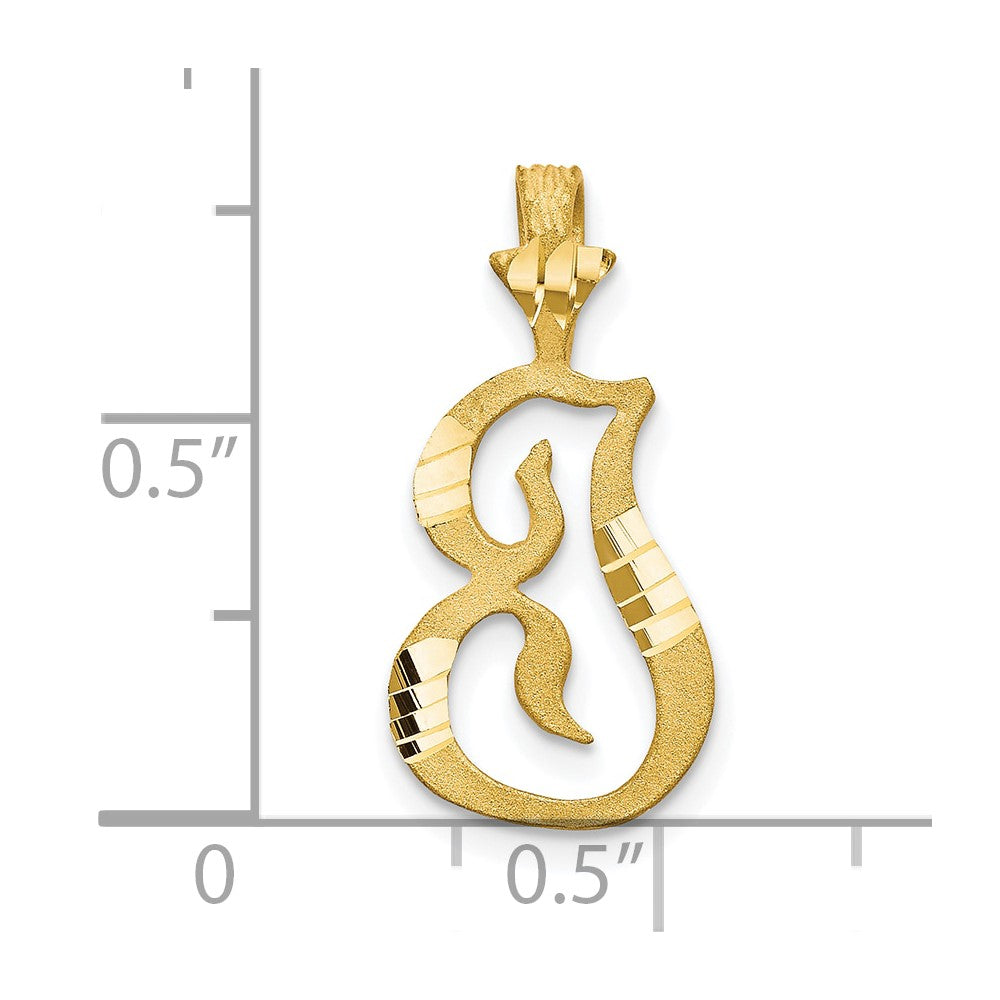 10K Yellow Gold Initial I Pendant