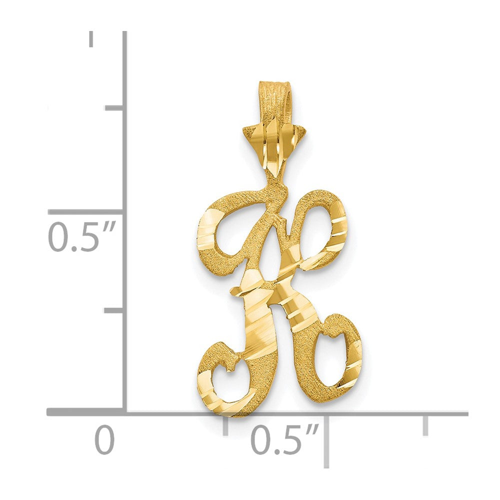 10K Yellow Gold Initial K Pendant
