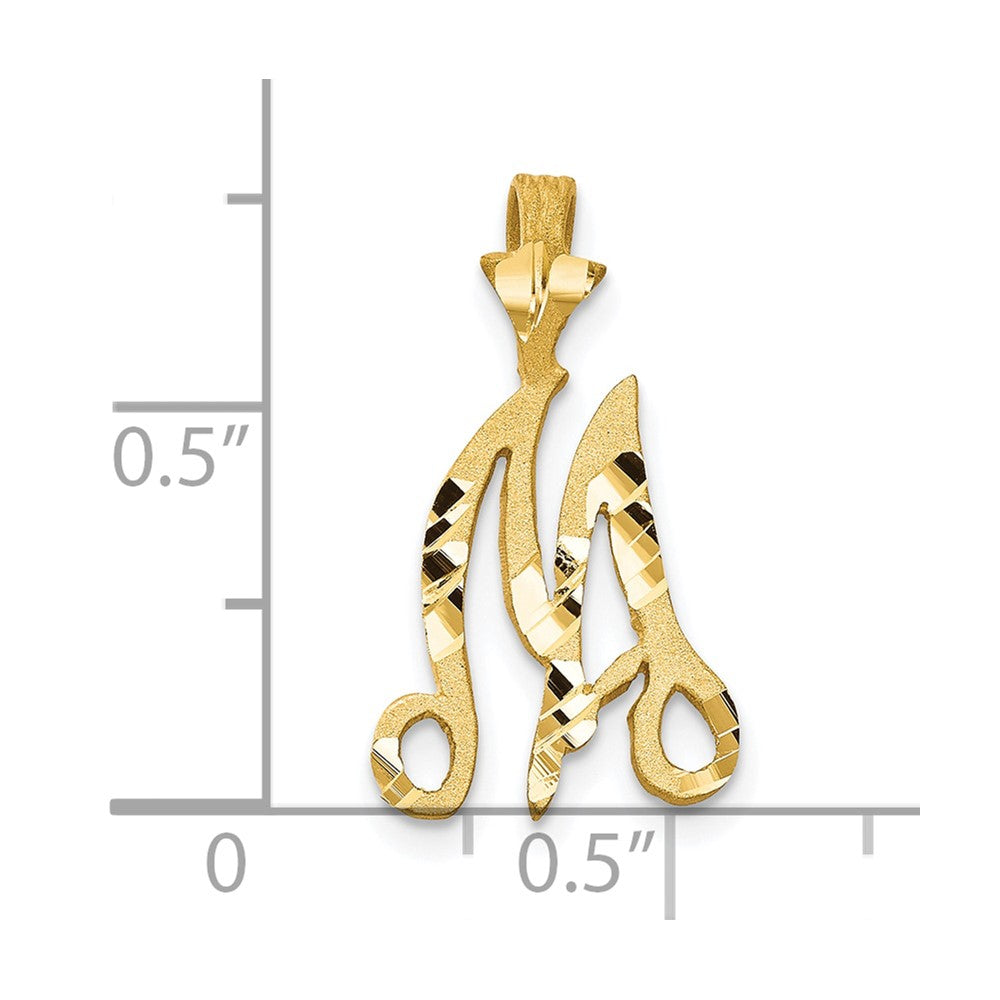 10K Yellow Gold Initial M Pendant
