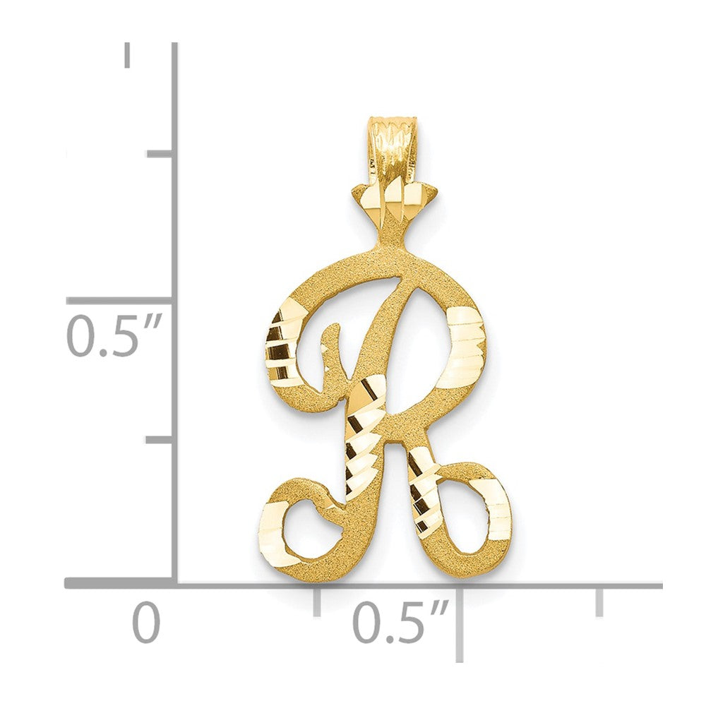 10K Yellow Gold Initial R Pendant