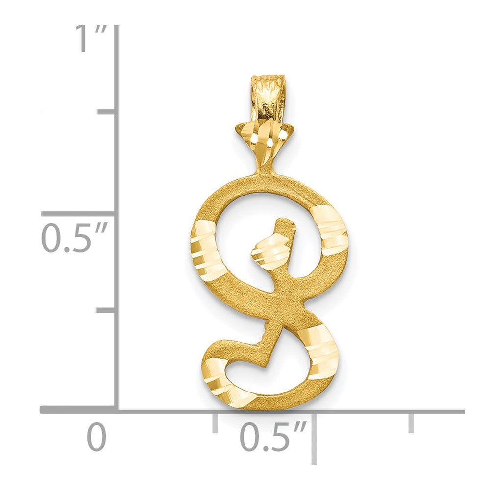 10K Yellow Gold Initial S Pendant