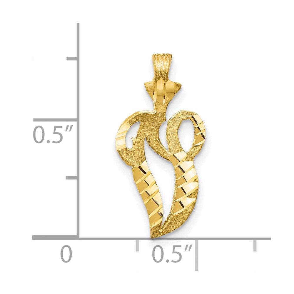 10K Yellow Gold Initial V Pendant