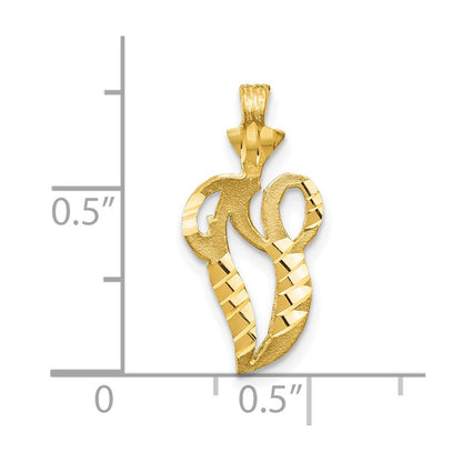 10K Yellow Gold Initial V Pendant