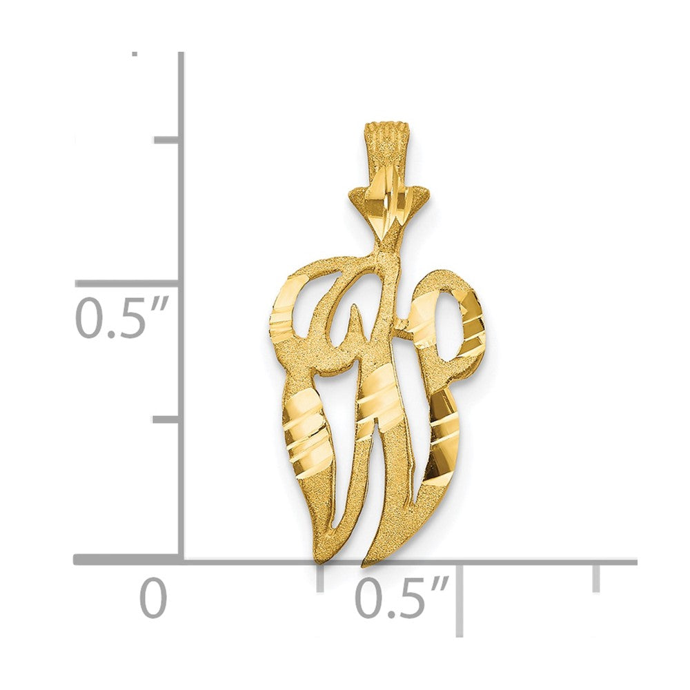 10K Yellow Gold Initial W Pendant