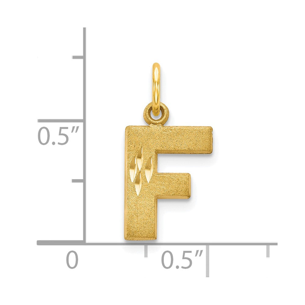10K Yellow Gold Initial F Charm